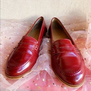TOPSHOP Kendal Burgundy Leather Loafer Size 5.5